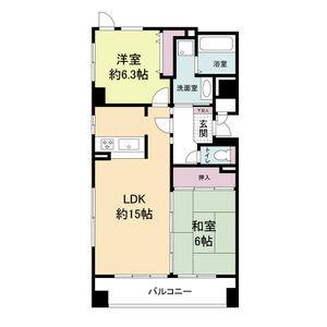 内本町の完工年月(2004年2月)築の賃貸マンションの間取り