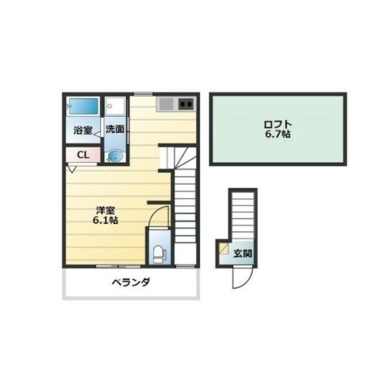 日置荘西町の完工年月(2015年10月)築の賃貸アパートの間取り