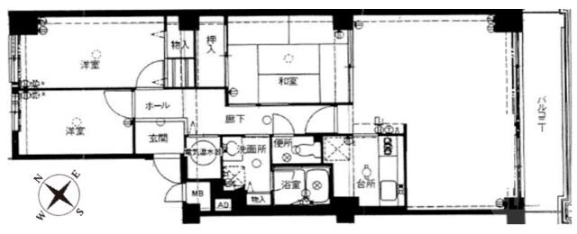 藤が丘町の完工年月(1981年7月)築の賃貸マンションの間取り