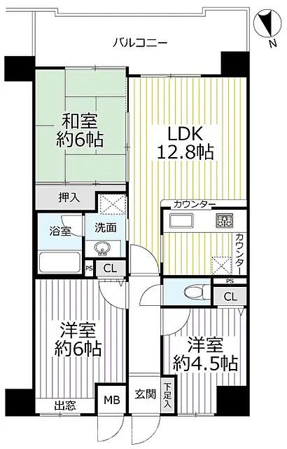 コスモ二条城東の間取り