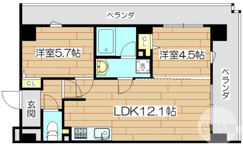 中之町東の完工年月(2025年7月)築の賃貸マンションの間取り