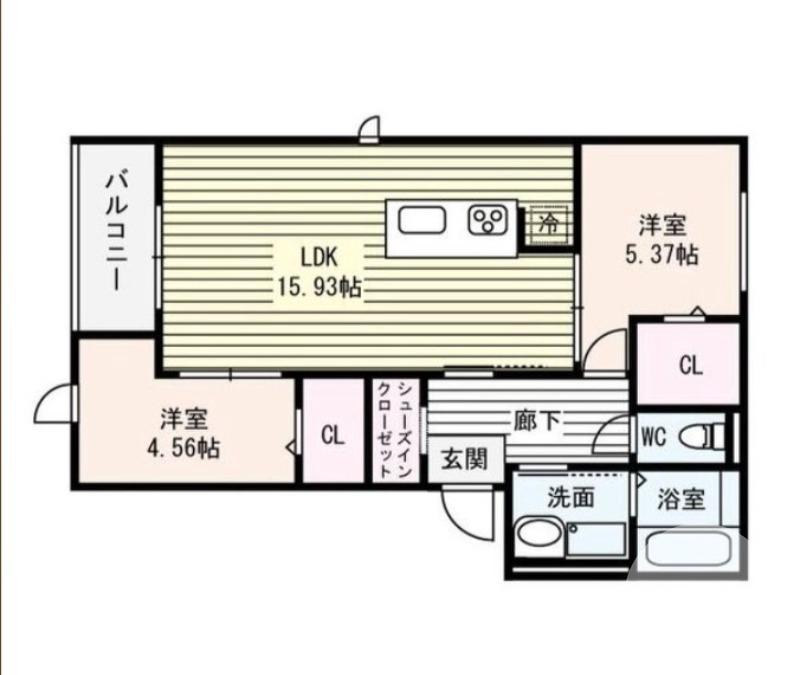 南三国ヶ丘町の完工年月(2025年4月)築の賃貸アパートの間取り