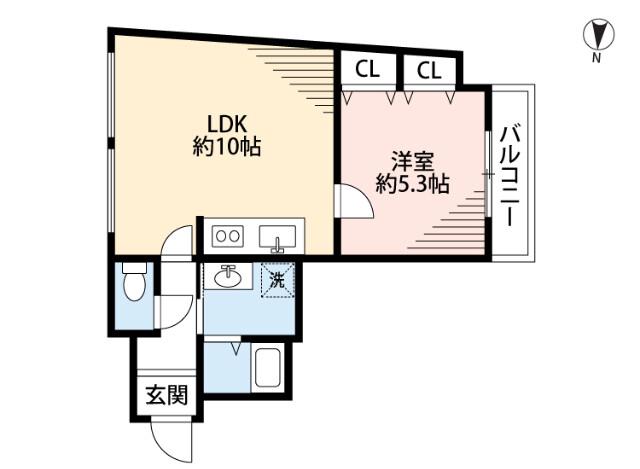 千里丘の完工年月(1975年3月)築の賃貸マンションの間取り