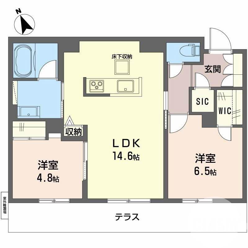 浜寺諏訪森町西の完工年月(2026年1月)築の賃貸マンションの間取り