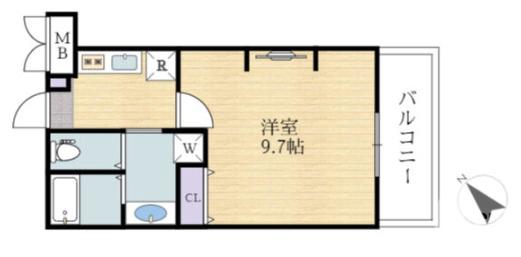 九間町西の完工年月(2023年6月)築の賃貸マンションの間取り