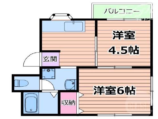 浜町の完工年月(1982年5月)築の賃貸マンションの間取り