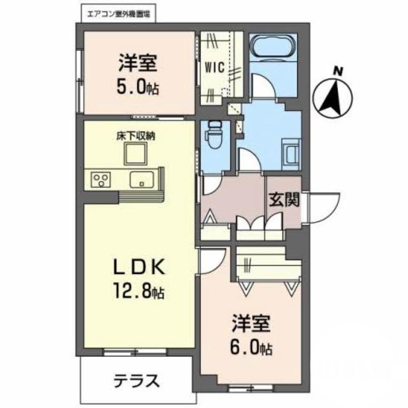 金岡町の完工年月(2023年3月)築の賃貸マンションの間取り