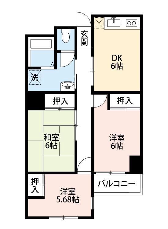 佐井寺の完工年月(1977年8月)築の賃貸マンションの間取り