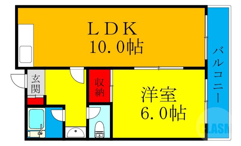 豊新の完工年月(1972年7月)築の賃貸マンションの間取り