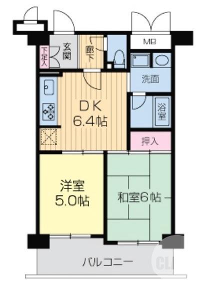 東湊町の完工年月(2000年2月)築の賃貸マンションの間取り