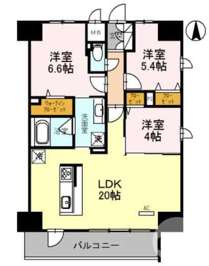 北花田口町の完工年月(2017年10月)築の賃貸マンションの間取り