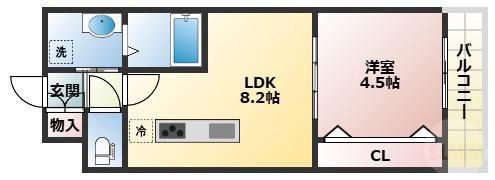 東中島の完工年月(2006年10月)築の賃貸マンションの間取り