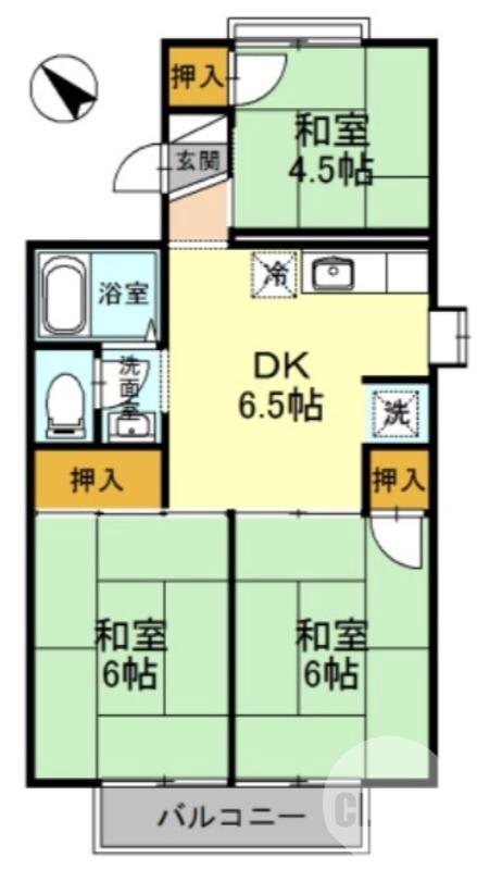 和田東の完工年月(1988年11月)築の賃貸アパートの間取り
