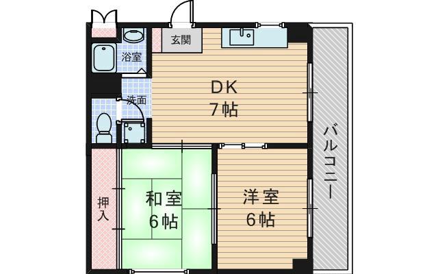 豊新の完工年月(1979年6月)築の賃貸マンションの間取り