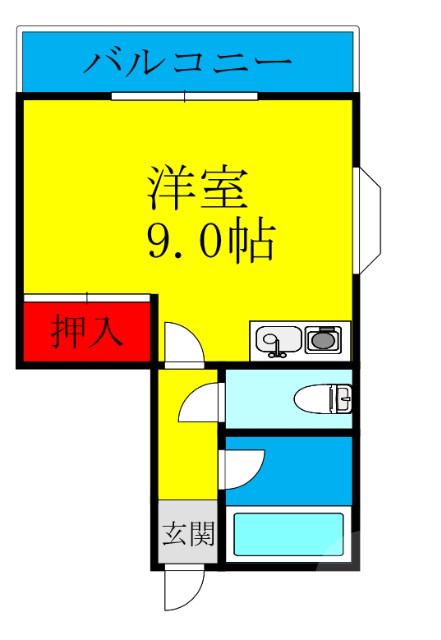 大道南の完工年月(1992年12月)築の賃貸マンションの間取り