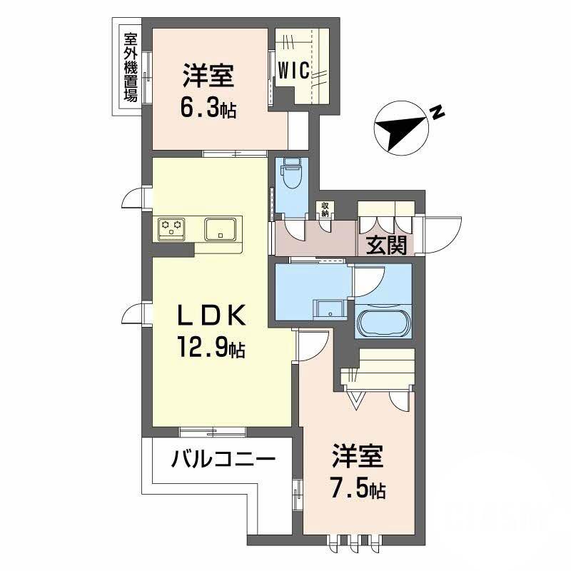浜寺昭和町の完工年月(2025年11月)築の賃貸マンションの間取り