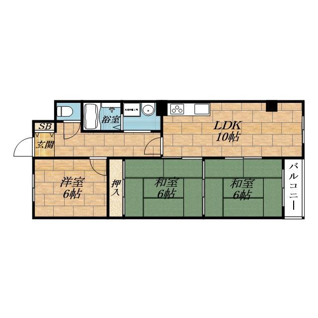 片山町の完工年月(1987年1月)築の賃貸アパートの間取り
