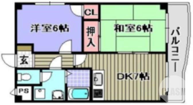 百舌鳥西之町の完工年月(1994年3月)築の賃貸マンションの間取り