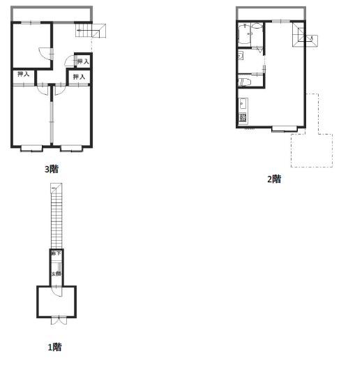 片山町の完工年月(1988年8月)築の賃貸一戸建ての間取り