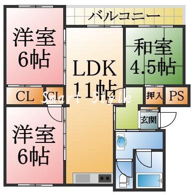 高倉台4団地22号棟の間取り