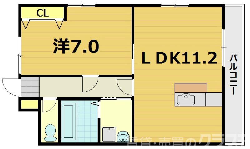 フレーヴァー七瀬川の間取り
