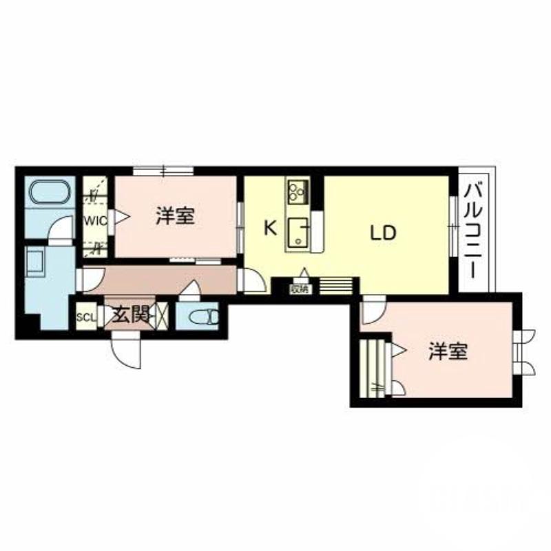 新金岡町の完工年月(2021年11月)築の賃貸マンションの間取り
