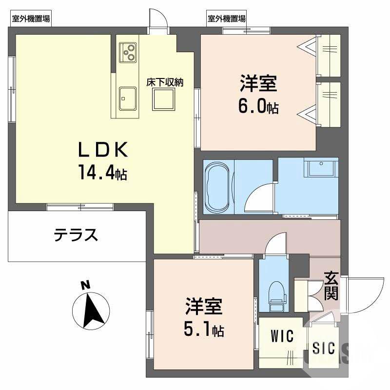 浜寺元町の完工年月(2025年12月)築の賃貸マンションの間取り