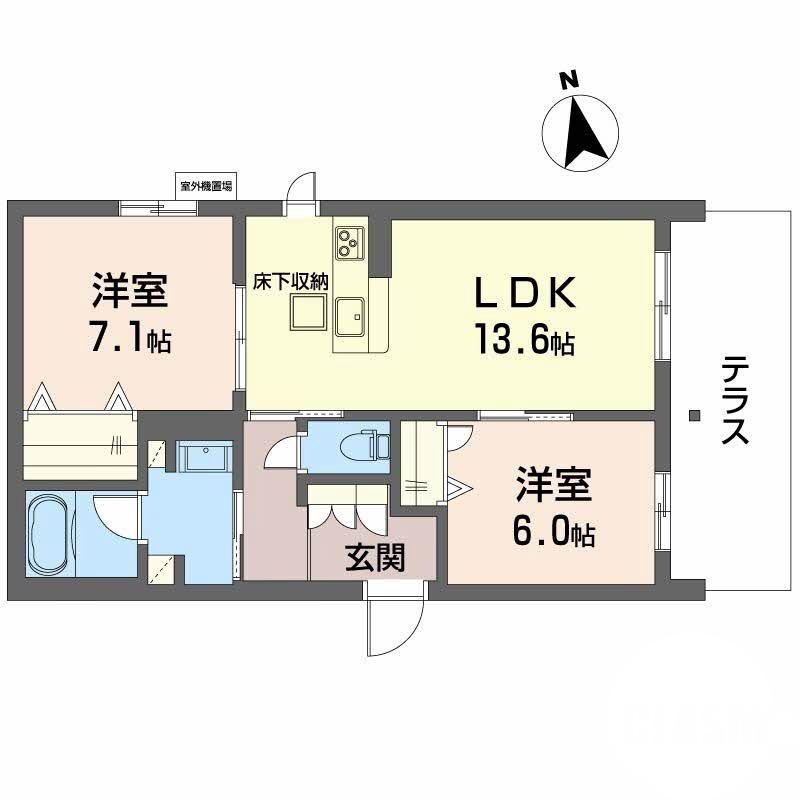 浜寺元町の完工年月(2025年12月)築の賃貸マンションの間取り