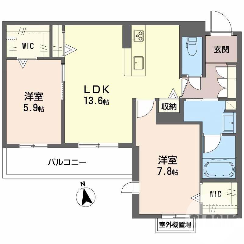 浜寺元町の完工年月(2025年12月)築の賃貸マンションの間取り