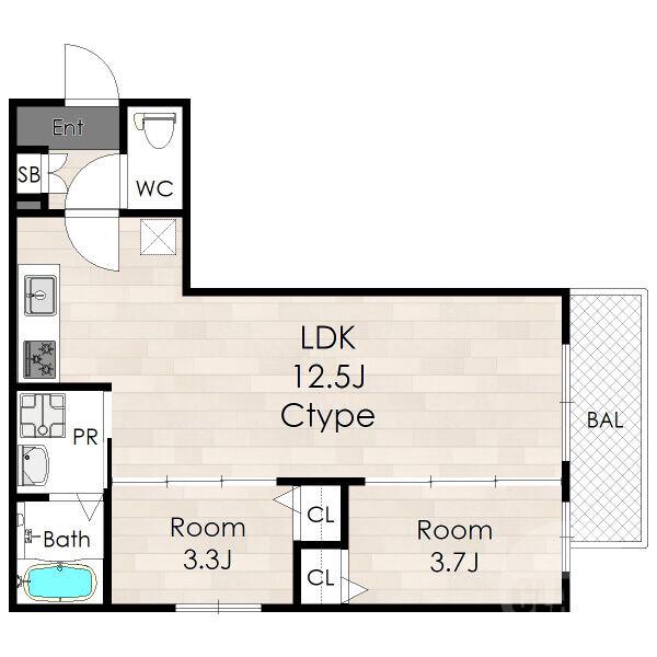 山手町の完工年月(2025年8月)築の賃貸アパートの間取り