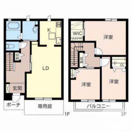 鶴田町の完工年月(2008年3月)築の賃貸一戸建ての間取り