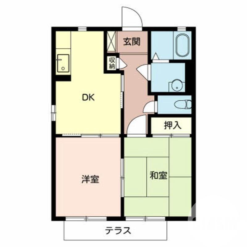 菱木の完工年月(2002年2月)築の賃貸アパートの間取り