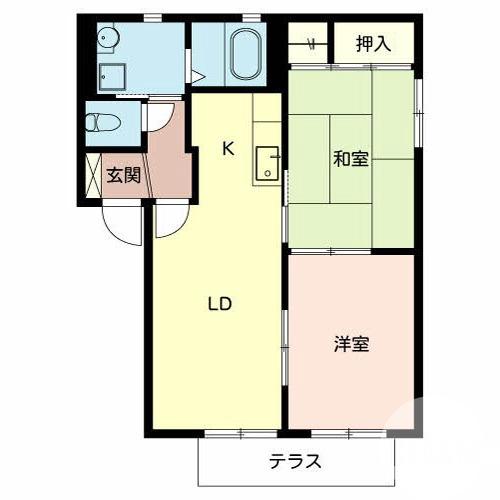 浜寺南町の完工年月(2001年3月)築の賃貸アパートの間取り