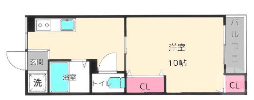 千里丘の完工年月(1972年10月)築の賃貸アパートの間取り