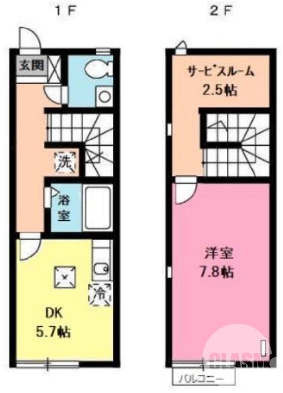 香ヶ丘町の完工年月(2008年2月)築の賃貸一戸建ての間取り