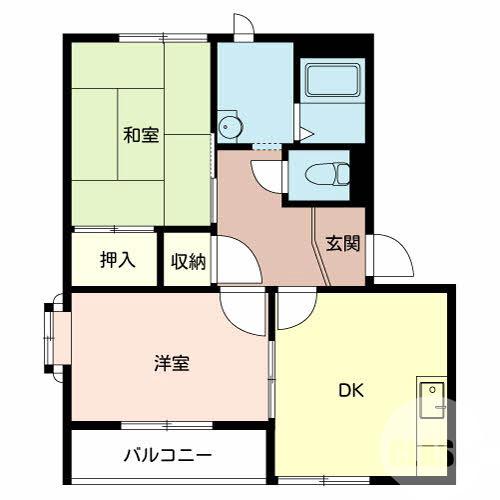 菩提町の完工年月(1991年10月)築の賃貸アパートの間取り