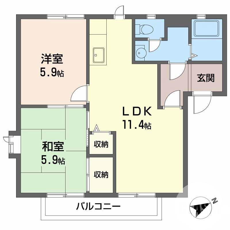 天美西の完工年月(1998年1月)築の賃貸アパートの間取り