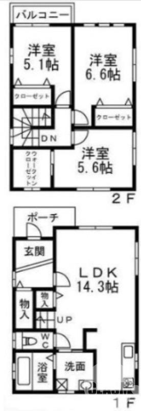 鳳西町の完工年月(2012年5月)築の賃貸一戸建ての間取り