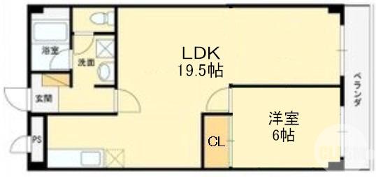 石津町の完工年月(1989年7月)築の賃貸マンションの間取り