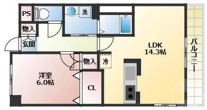 東中島の完工年月(2006年10月)築の賃貸マンションの間取り