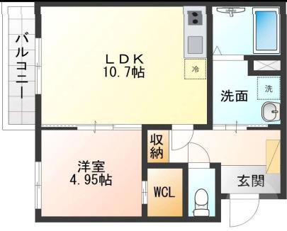 山田北の完工年月(2025年9月)築の賃貸アパートの間取り
