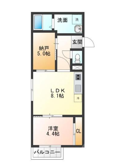 山田北の完工年月(2025年9月)築の賃貸アパートの間取り