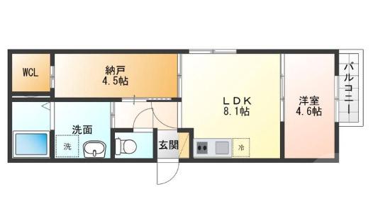 山田北の完工年月(2025年9月)築の賃貸アパートの間取り