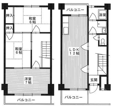 樫切山の完工年月(1978年7月)築の賃貸マンションの間取り