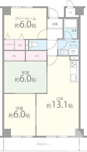 深井水池町の完工年月(1994年3月)築の賃貸マンションの間取り