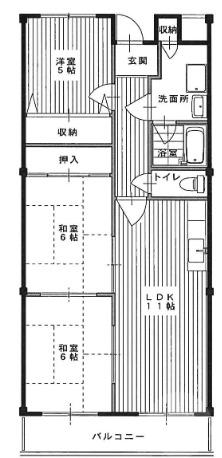 沢良宜西の完工年月(1999年10月)築の賃貸マンションの間取り