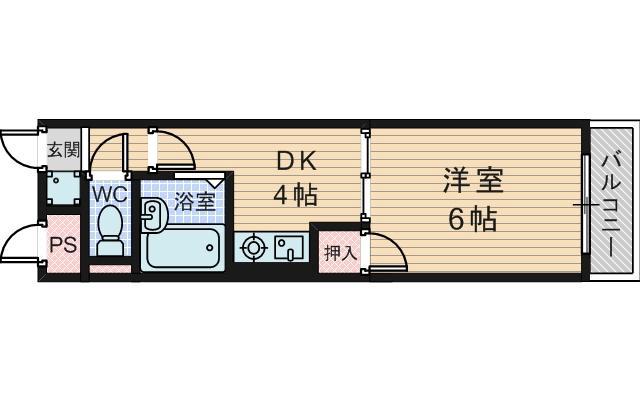 豊新の完工年月(1990年3月)築の賃貸マンションの間取り