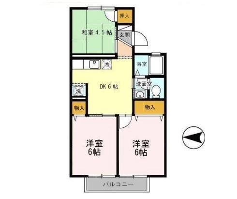 別所の完工年月(2007年8月)築の賃貸アパートの間取り