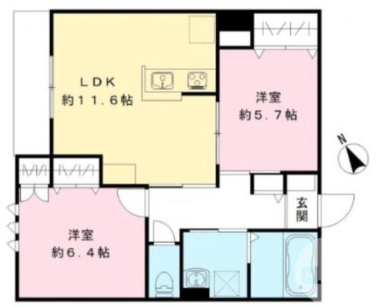 百舌鳥梅町の完工年月(2023年1月)築の賃貸アパートの間取り