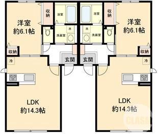 戎之町東の完工年月(2019年2月)築の賃貸アパートの間取り